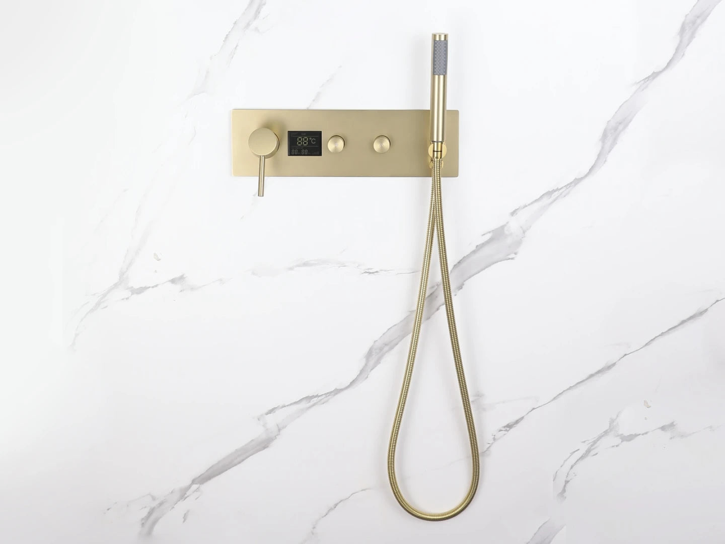 Inbouw regendoucheset - Digitaal display - Dunlin Geborsteld goud