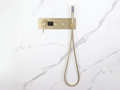 Inbouw regendoucheset - Digitaal display - Dunlin Geborsteld goud