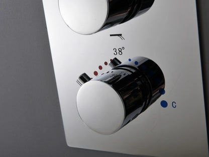 Thermostatische inbouw regendoucheset - Pointer Chroom