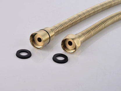 Thermostatische inbouw regendoucheset - Pointer Geborsteld goud