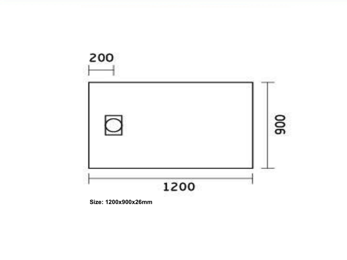 Douchebak - SMC leisteen - Toronto Mat zwart - 90x120x2,6cm
