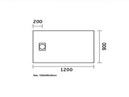 Douchebak - SMC leisteen - Toronto Mat zwart - 90x120x2,6cm