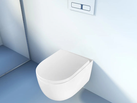 Hangend rimless toilet - Turbo flush - Washington Glans wit - 53x37x36cm