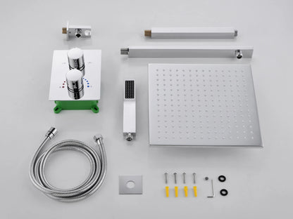 Thermostatische inbouw regendoucheset - Pointer Chroom