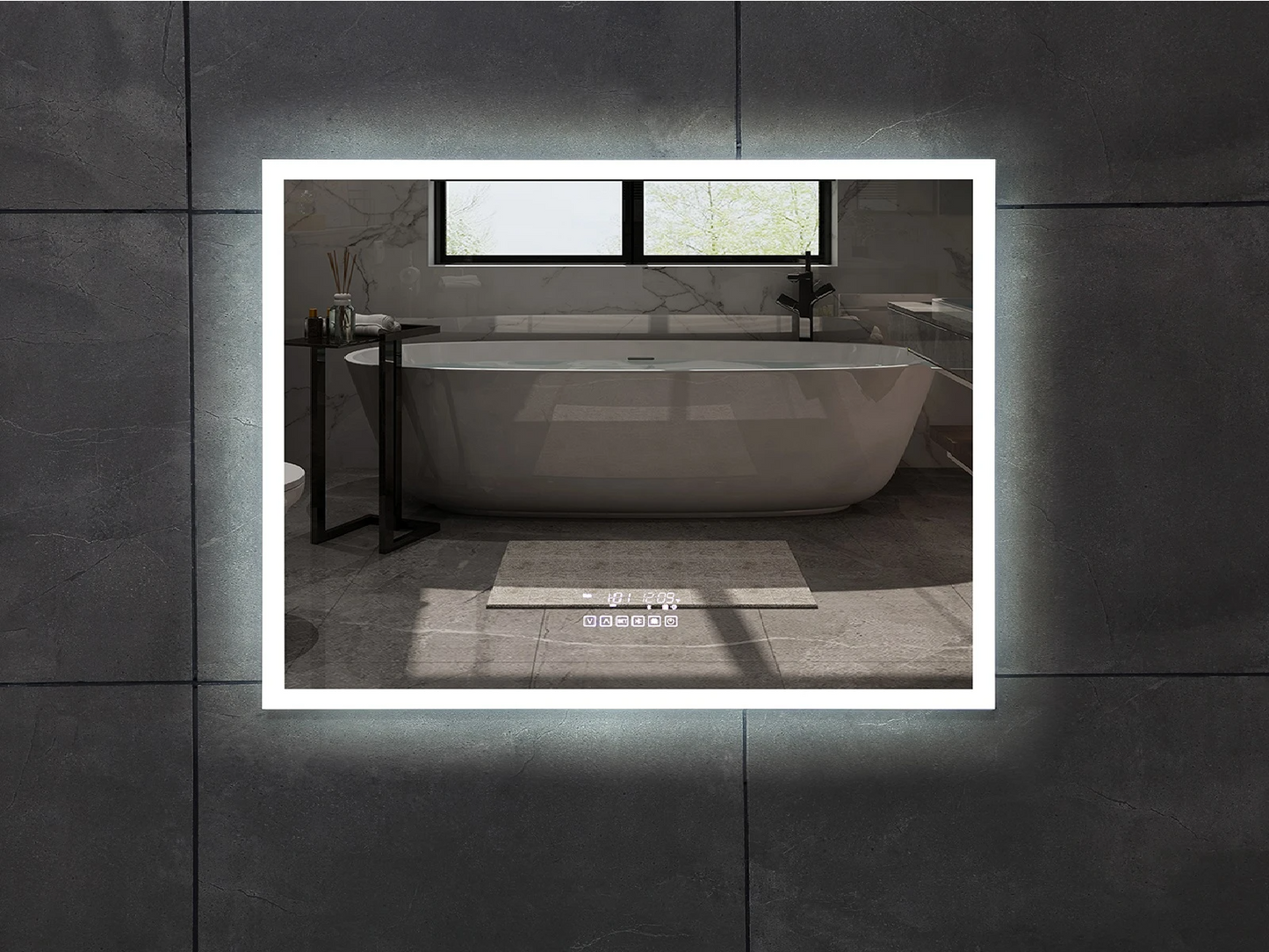 LED Badkamerspiegel - Bluetooth - Nova RVS - 100x70cm