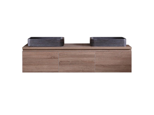 Badmeubel onderkast - Jeremy Bruin eiken - 50x150x35cm