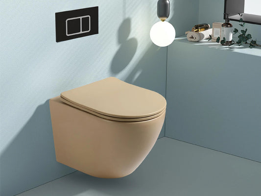 Hangend rimless toilet - Alaska Mat beige - 49x37x37cm