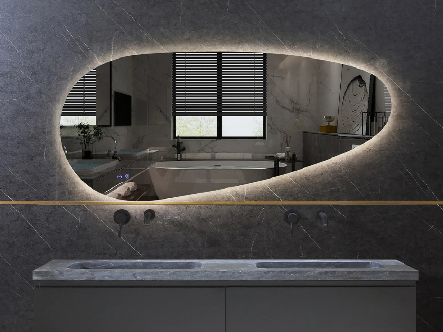 LED Badkamerspiegel - Horizontaal of verticaal - Links - Darla 160x85cm