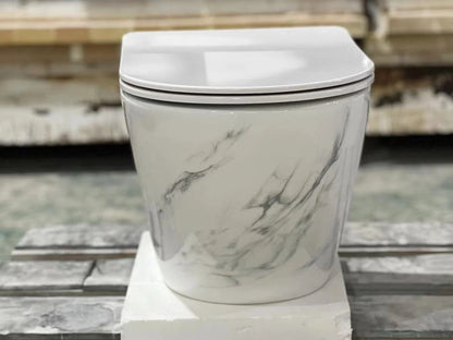 Hangend rimless toilet - Alaska Wit marmer - 49x37x37cm