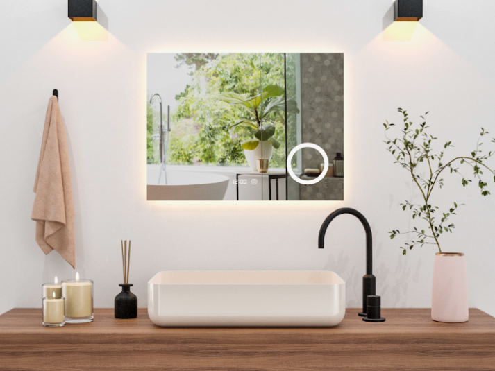 Lumia LED Badkamerspiegel - 80x60cm - Rechthoekig - Frameloos