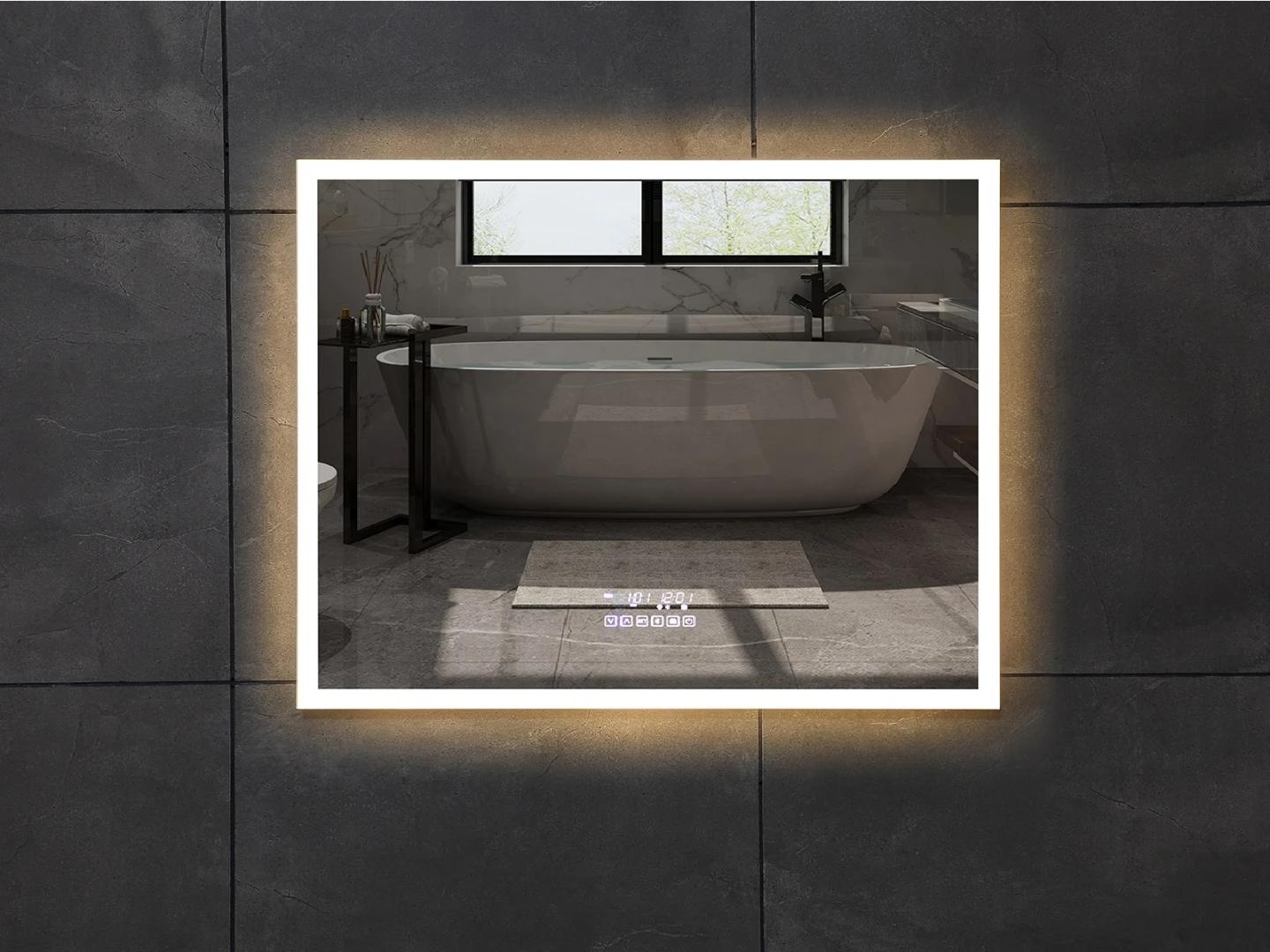 LED Badkamerspiegel - Bluetooth - Nova RVS - 100x70cm