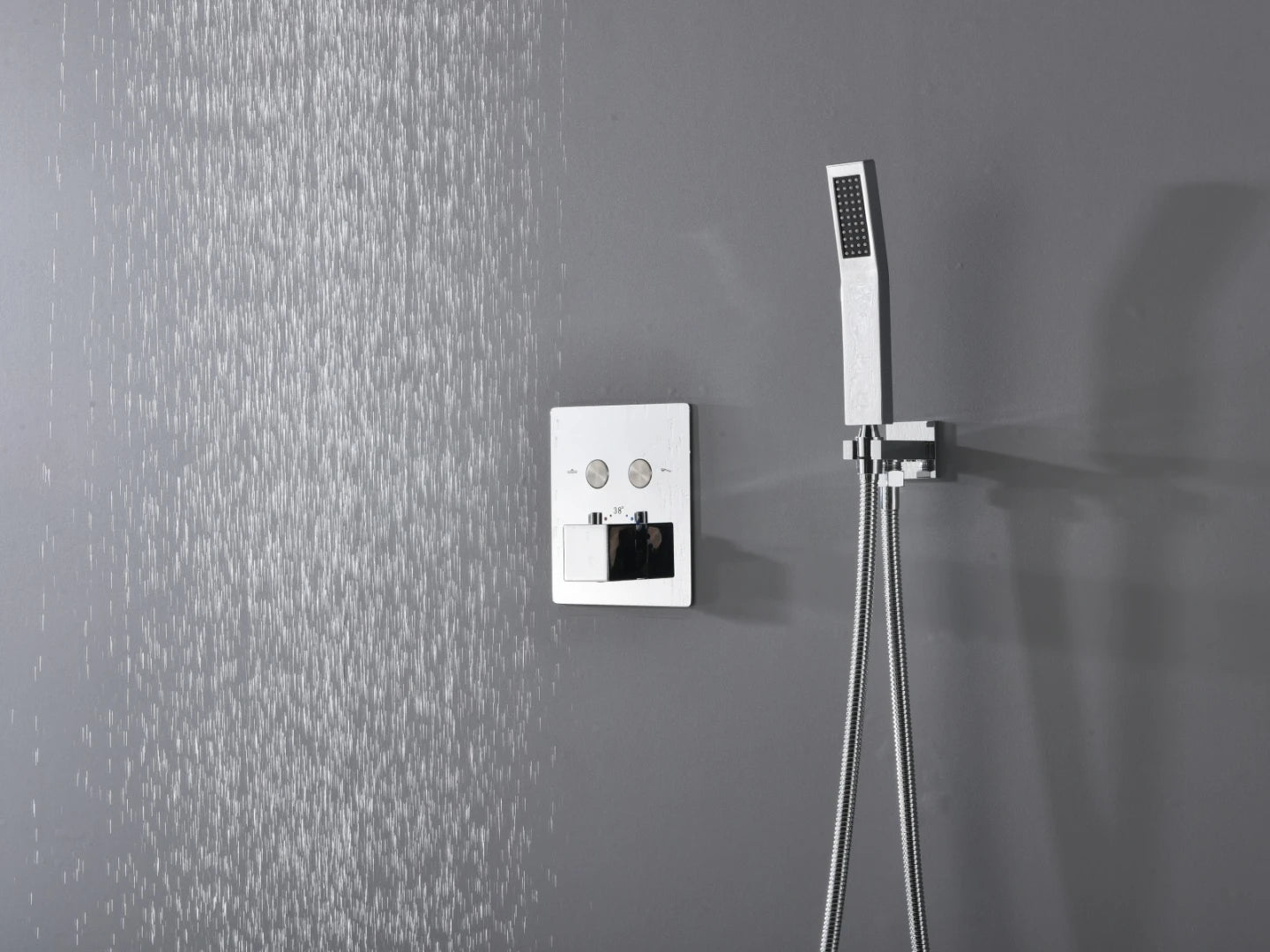 Thermostatische inbouw regendoucheset - Saga Chroom