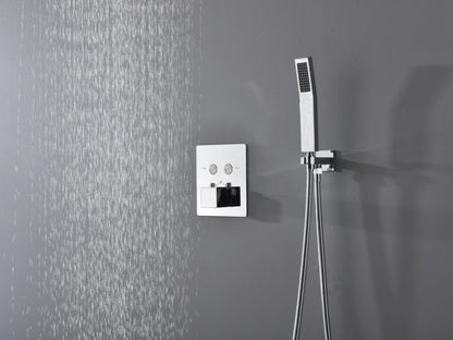 Thermostatische inbouw regendoucheset - Saga Chroom