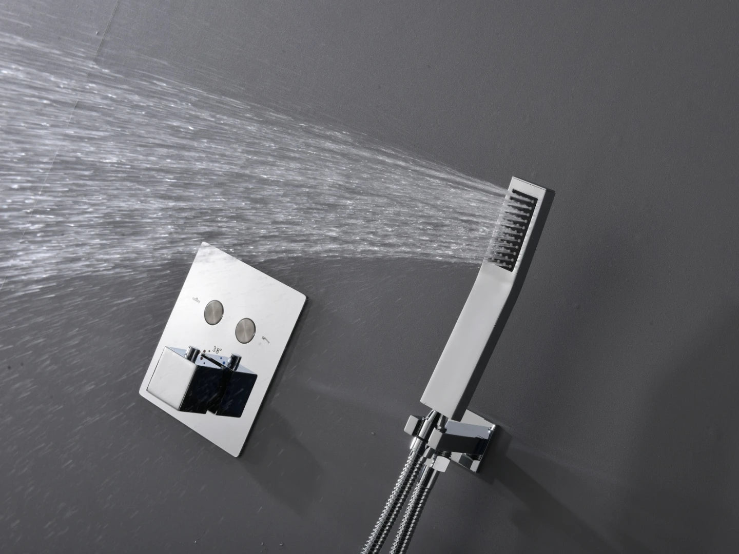 Thermostatische inbouw regendoucheset - Saga Chroom