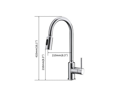 Keukenkraan - Uittrekbare uitloop - Durio Chroom - 41cm