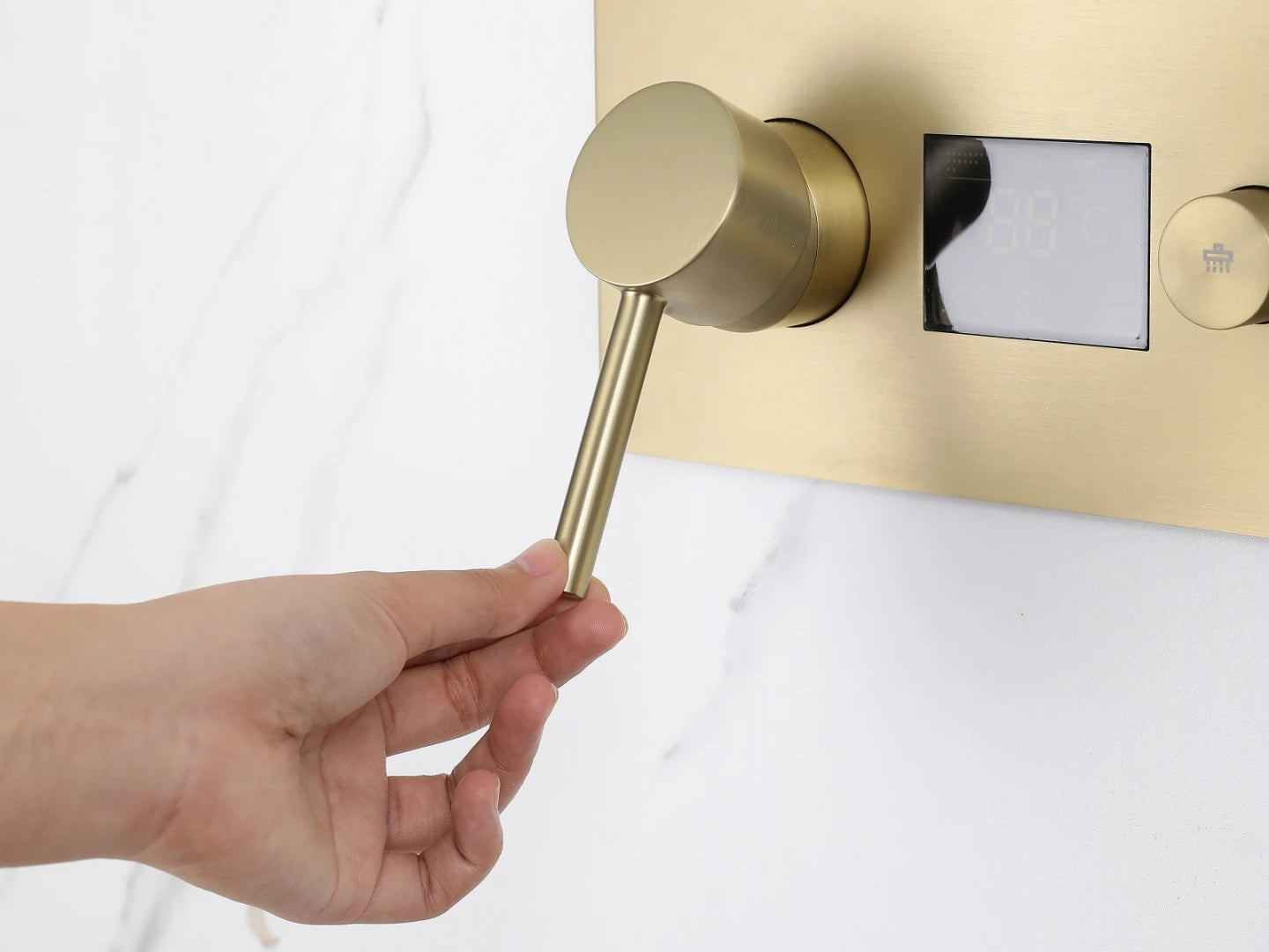 Inbouw regendoucheset - Digitaal display - Dunlin Geborsteld goud