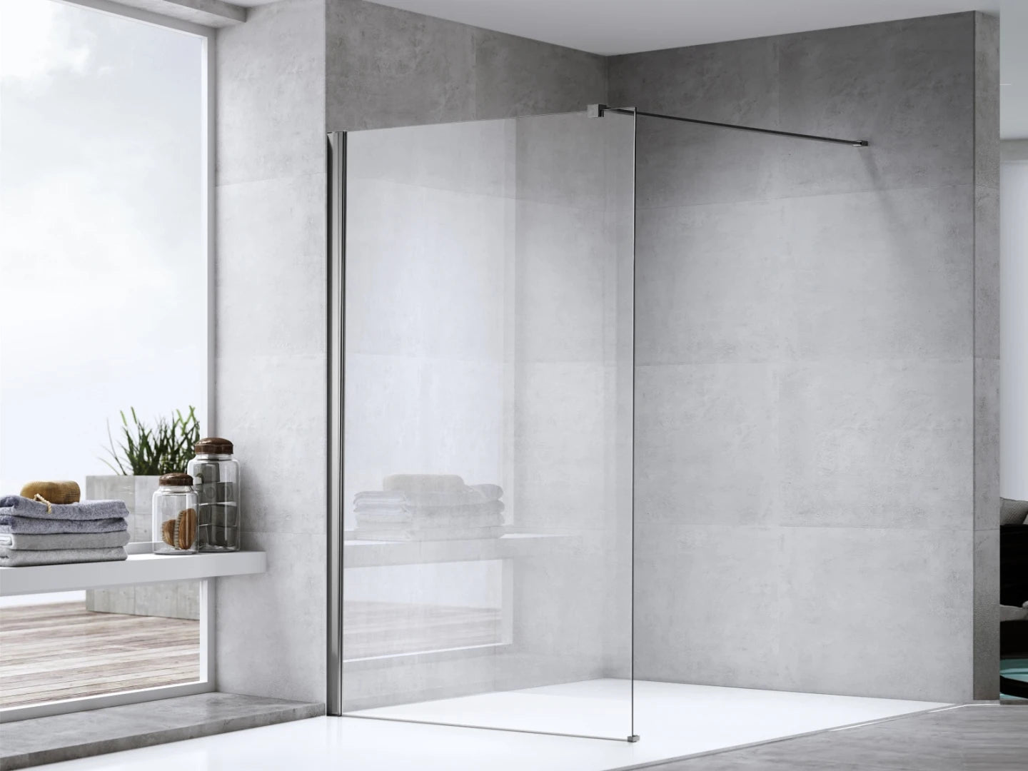 Douchewand - Mesa Chroom - verstelbaarx120x195cm