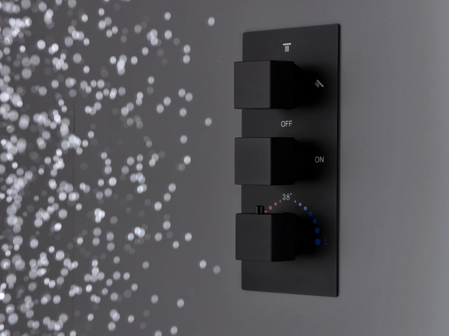 Thermostatische inbouw regendoucheset - Vanga Mat zwart