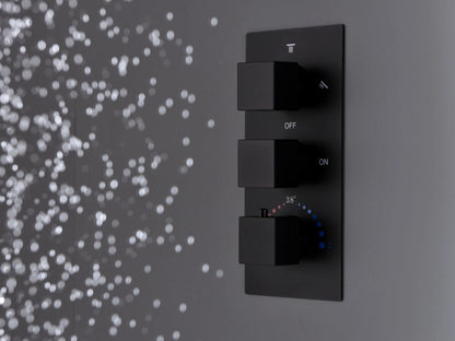 Thermostatische inbouw regendoucheset - Vanga Mat zwart