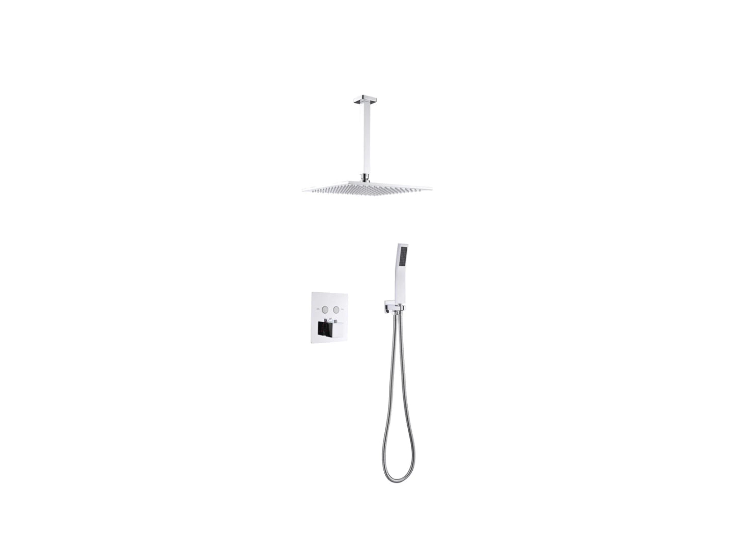 Thermostatische inbouw regendoucheset - Saga Chroom