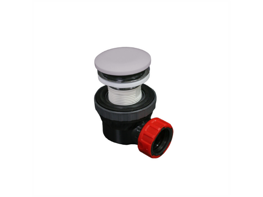 MONDIAZ Ruimtebesparende Click Sifon - 6.7cm Hoog - Solid Surface Rond in Cale (Grijs)