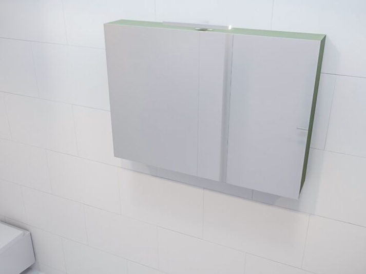 MONDIAZ CUBB Spiegelkast 100x70x16cm - Army (Legergroen) - Dubbele Deur