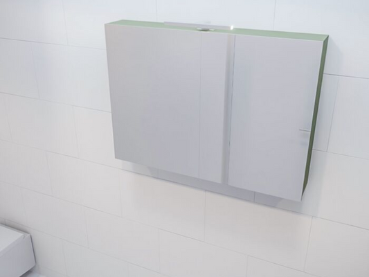 MONDIAZ CUBB Spiegelkast 100x70x16cm - Army (Legergroen) - Dubbele Deur