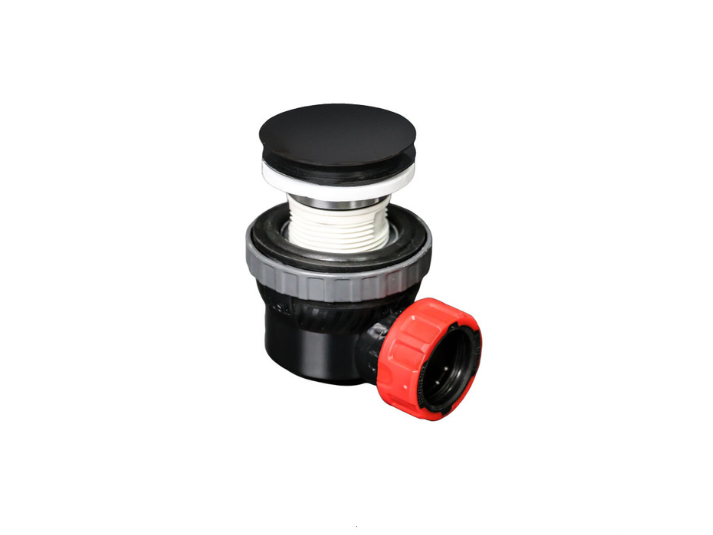 MONDIAZ Ruimtebesparende Click Sifon - 6,7cm Hoog - Rond in Black Messing