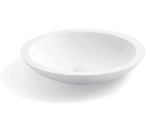 Opzet waskom - Solid surface - Bill Mat wit - 51,5x51,5x10,5cm