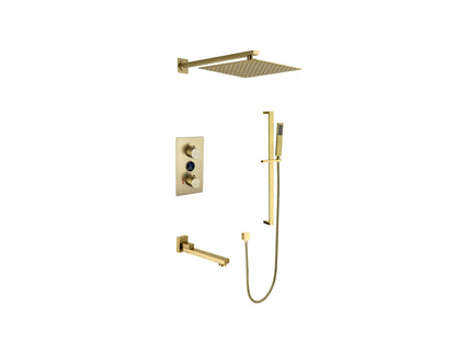 Inbouw regendoucheset - Digitaal display - Vincent Geborsteld goud