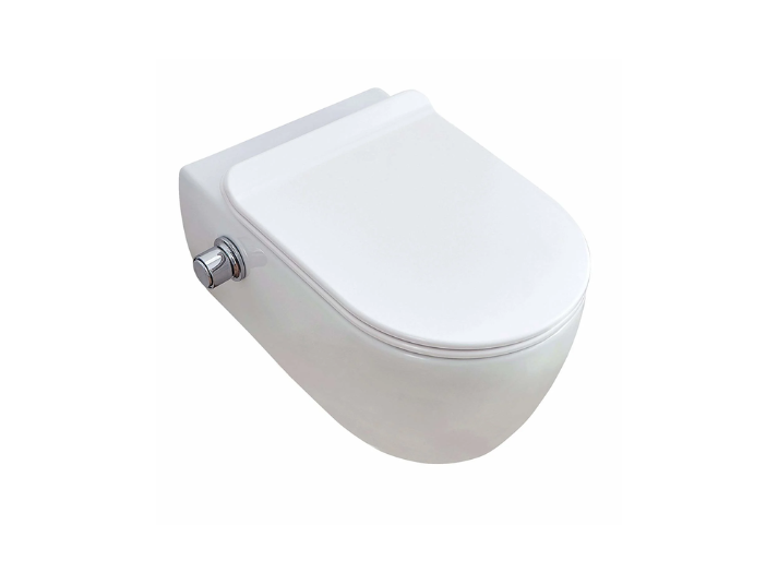 Luxora® Easy Flush Rimfree Wandcloset met Bidet 36x55x25 cm - Inclusief Slim Flatline Softclose Zitting