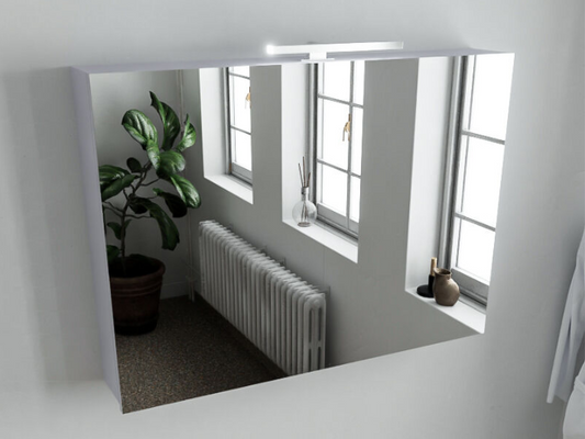 MONDIAZ CUBB Spiegelkast 100x70x16cm - Cale (Grijs) - Dubbele Deur