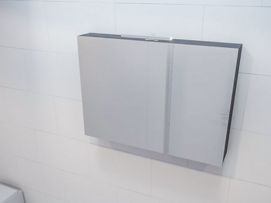 MONDIAZ CUBB Spiegelkast 100x70x16cm - Dark Brown - Dubbele Deur