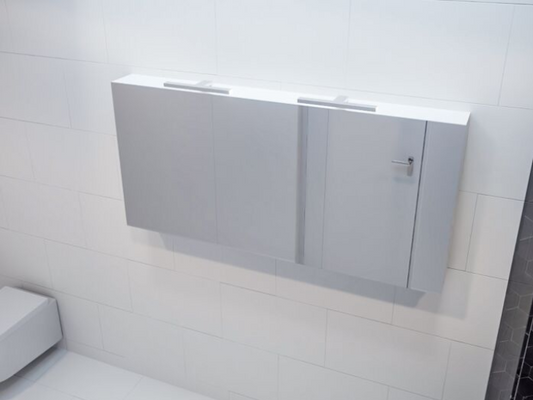 MONDIAZ CUBB Spiegelkast 150x70x16cm - Talc (Wit mat)