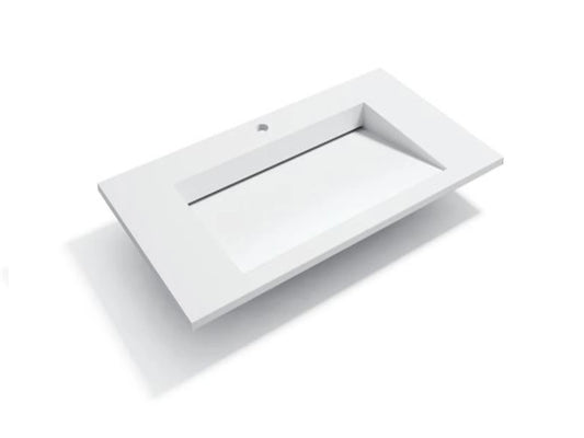 Inbouw wastafel - Solid surface - Sheila Mat wit - 49x80x8cm
