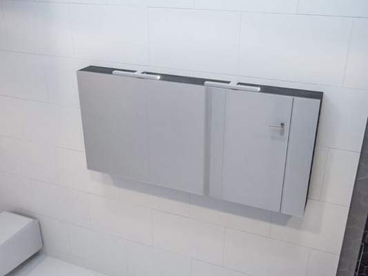 MONDIAZ CUBB Spiegelkast 150x70x16cm - Dark Brown - Drie Deuren