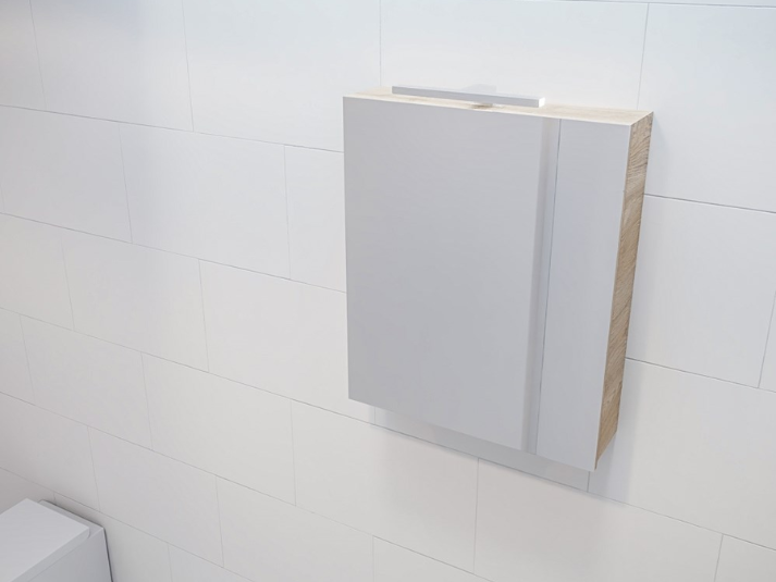 MONDIAZ CUBB Spiegelkast 60x70x16cm - Washed Oak