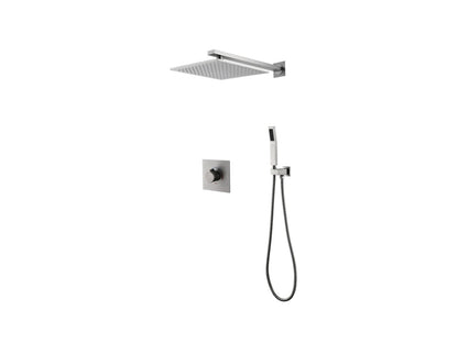 Inbouw regendoucheset - Nutria Geborsteld RVS