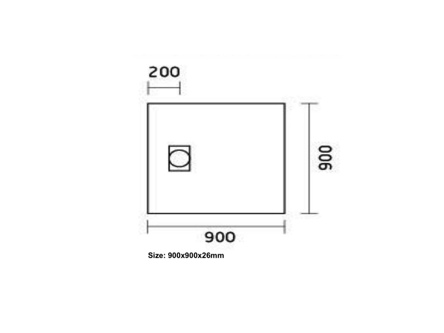 Douchebak - SMC leisteen - Toronto Mat wit - 90x90x2,6cm