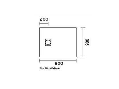 Douchebak - SMC leisteen - Toronto Mat wit - 90x90x2,6cm