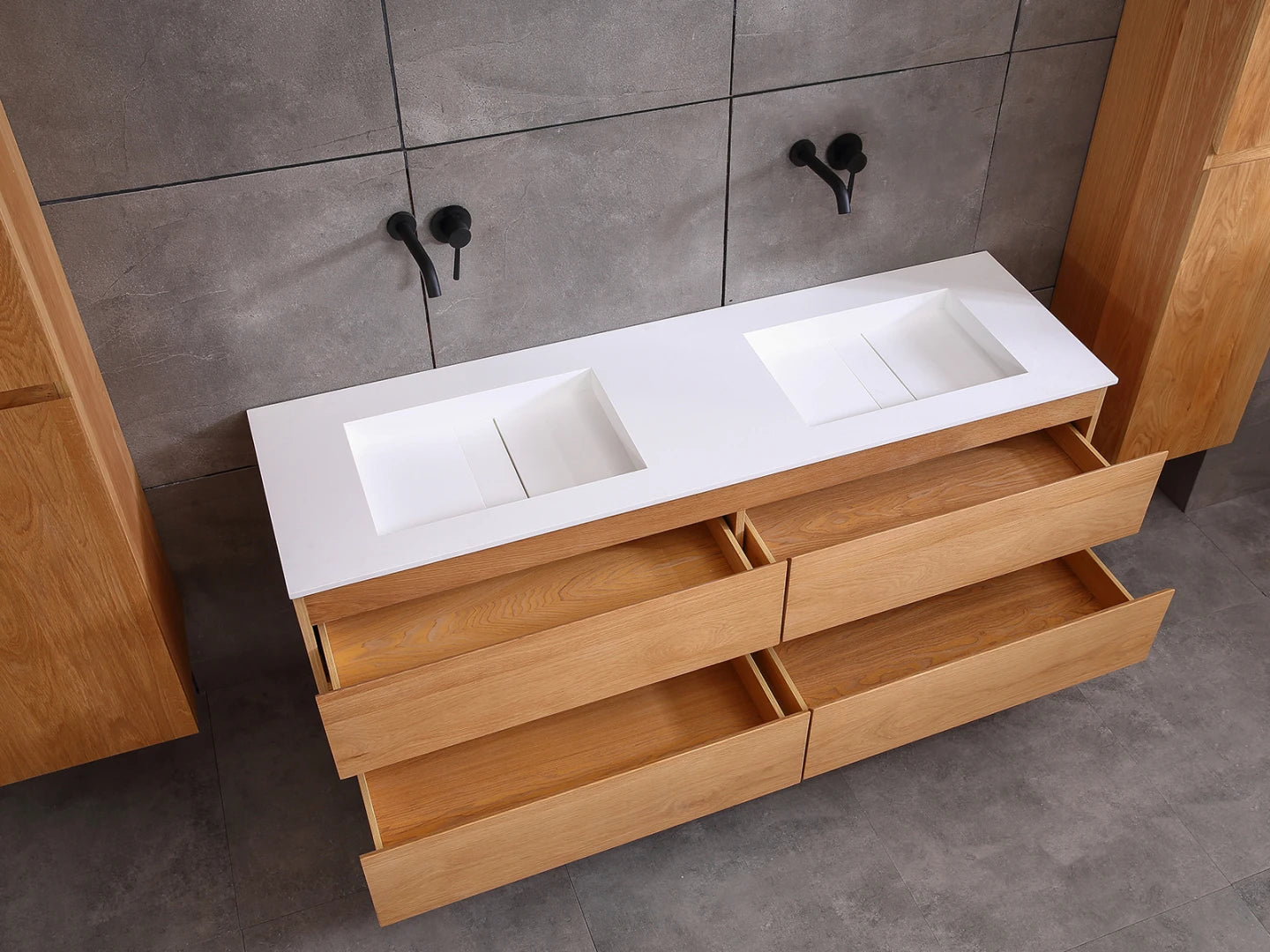 Badmeubel onderkast - Brandon Eiken natural - 49x159x50cm
