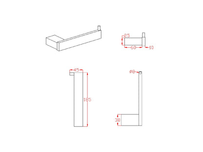 Toiletrolhouder Mat zwart