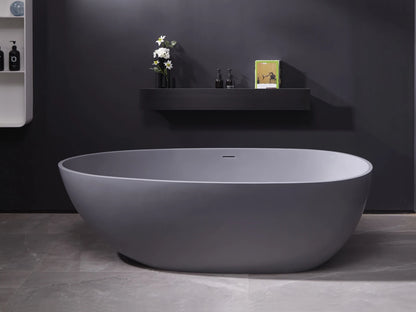 Vrijstaand bad - Solid surface - Izak Mat grijs - 185x86x57cm