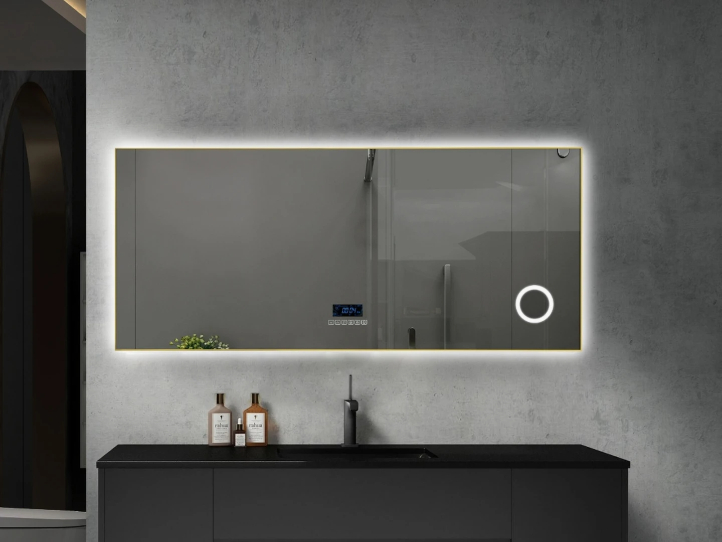 LED Badkamerspiegel - Bluetooth - Noël Mat zwart - 120x70cm
