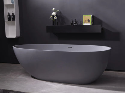 Vrijstaand bad - Solid surface - Izak Mat grijs - 185x86x57cm