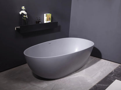 Vrijstaand bad - Solid surface - Izak Mat grijs - 185x86x57cm