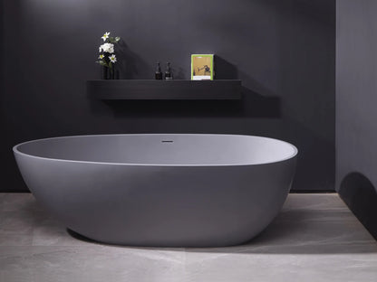 Vrijstaand bad - Solid surface - Izak Mat grijs - 185x86x57cm