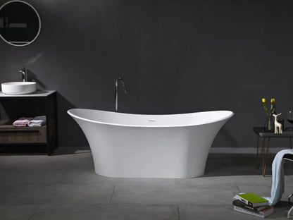 Vrijstaand bad - Solid surface - Kate Mat wit - 180x80x69cm
