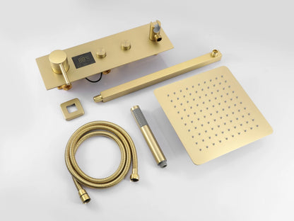Inbouw regendoucheset - Digitaal display - Dunlin Geborsteld goud