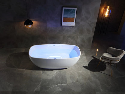 Vrijstaand bad - Lista Glans wit - 170x80x60cm